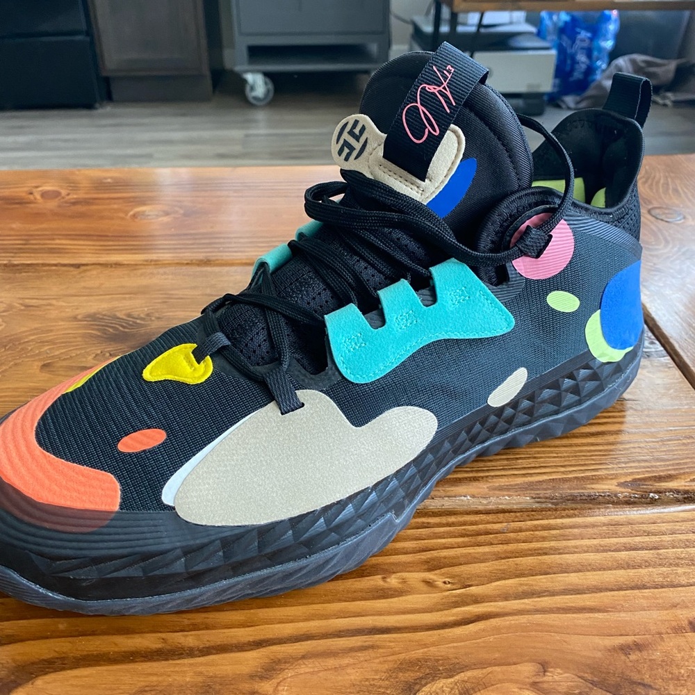 Adidas Harden Vol. 5, black, size 13, worn twice.